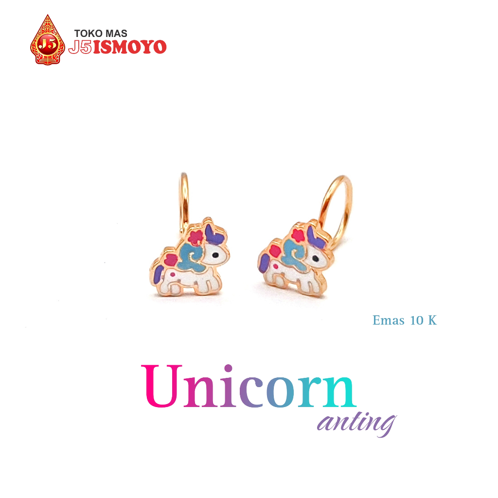 Anting Emas Mas Asli Model Toge Anak Kids Unicorn J5 Ismoyo