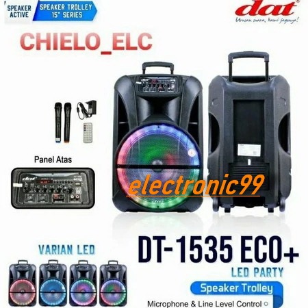 SPEAKER TROLLEY DAT DT 1535 ECO+ LED PARTY SPEAKER DAT 15inch DT1535 ECO+