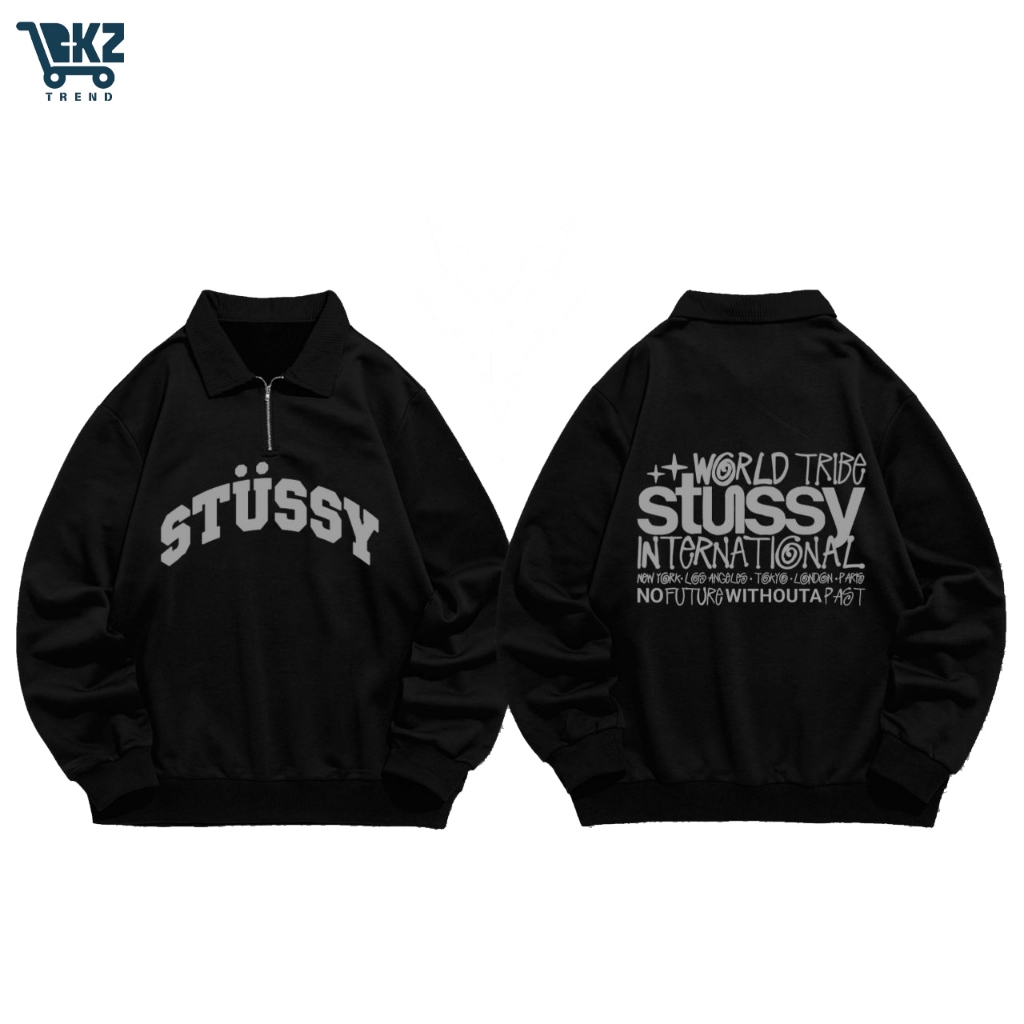 Jaket Stussy | Jaket Halfzip Stussy World Tribe New