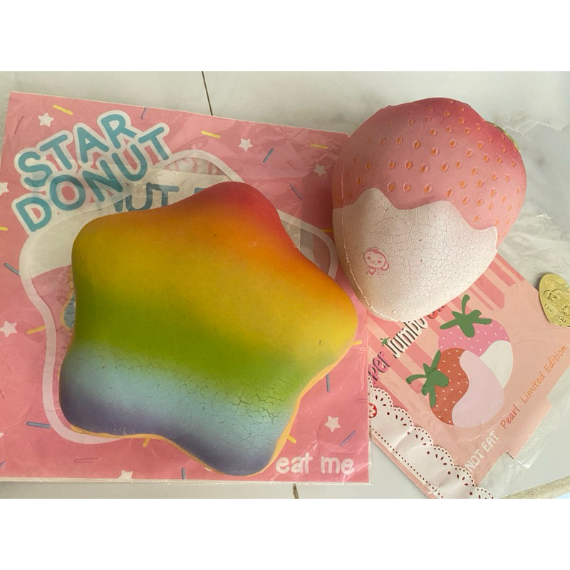 squishy punimaru strawberry & star donut