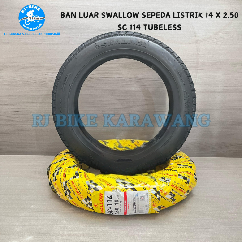 BAN LUAR SWALLOW SEPEDA LISTRIK 14 X 2.50 / 2.75 SC 114 SC 113 SC 115 TUBELESS