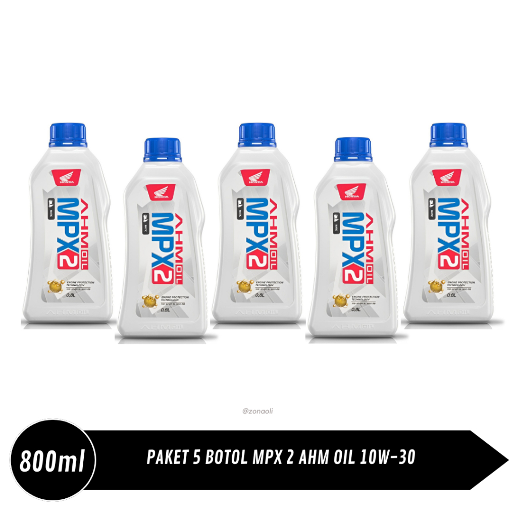 Paket Grosir 5 Botol Oli Mpx2 Matic Ahm Original 800ml 10W-30 Kemasan Baru