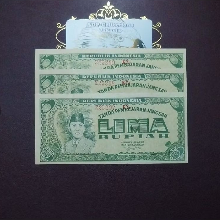 Uang kuno 25 rupiah sukarno ori 1947