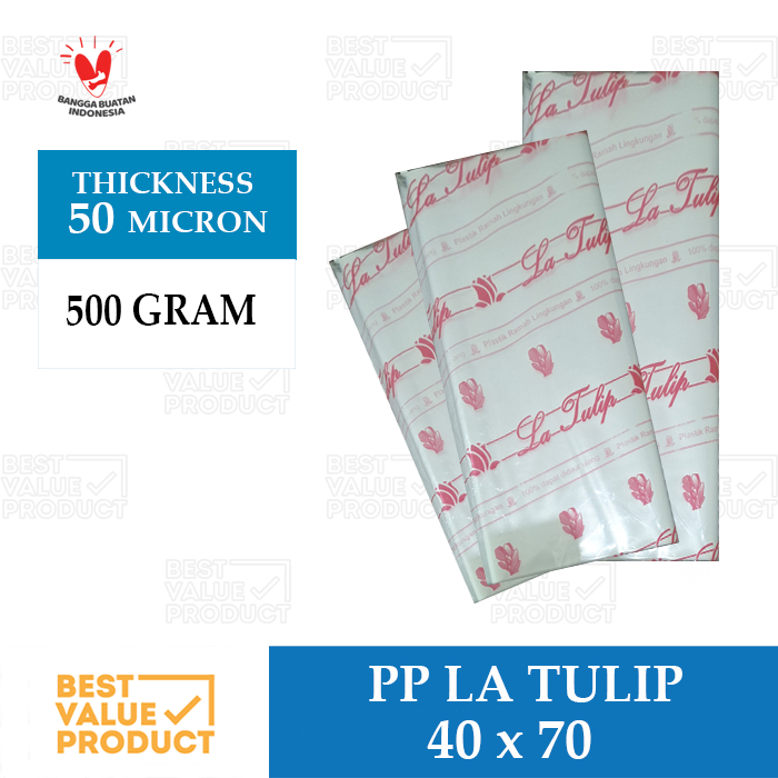 Plastik PP BENING 40 x 70 LA TULIP / PP BENING 40x70 50 MICRON