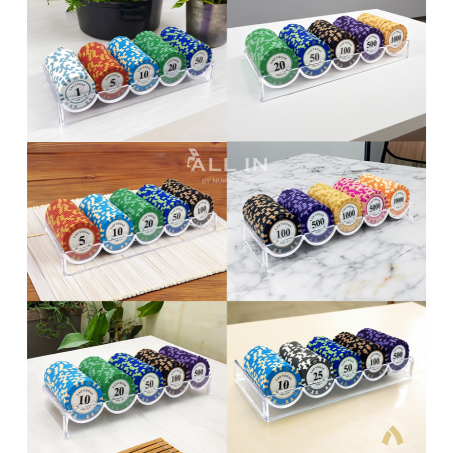 Poker Chip Set 100 pcs Premium Clay + Acrylic Box