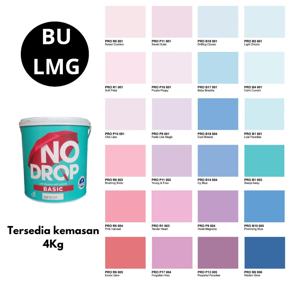 No Drop Basic TINTING 4Kg || No Drop Cat Anti Bocor Premium || Bisa Request Warna [No Drop Basic Tin