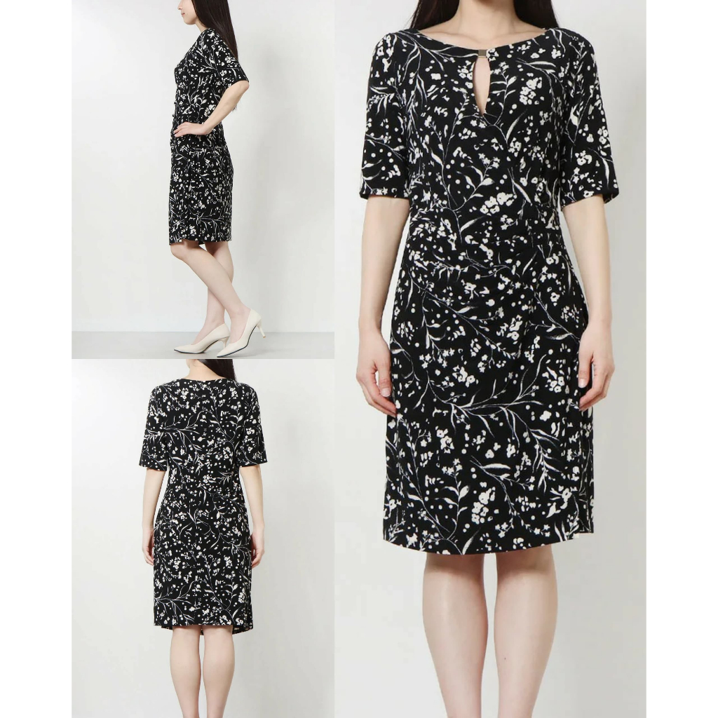 Anne Klein Elegant Dress with Floral Pattern - 7589