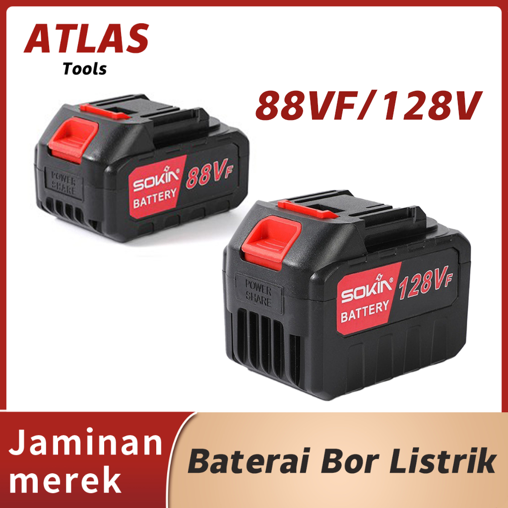 ATLAS Tools  Baterai bor listrik 88VF/128VF Baterai bor benturan 10 sel Baterai kunci pas benturan t