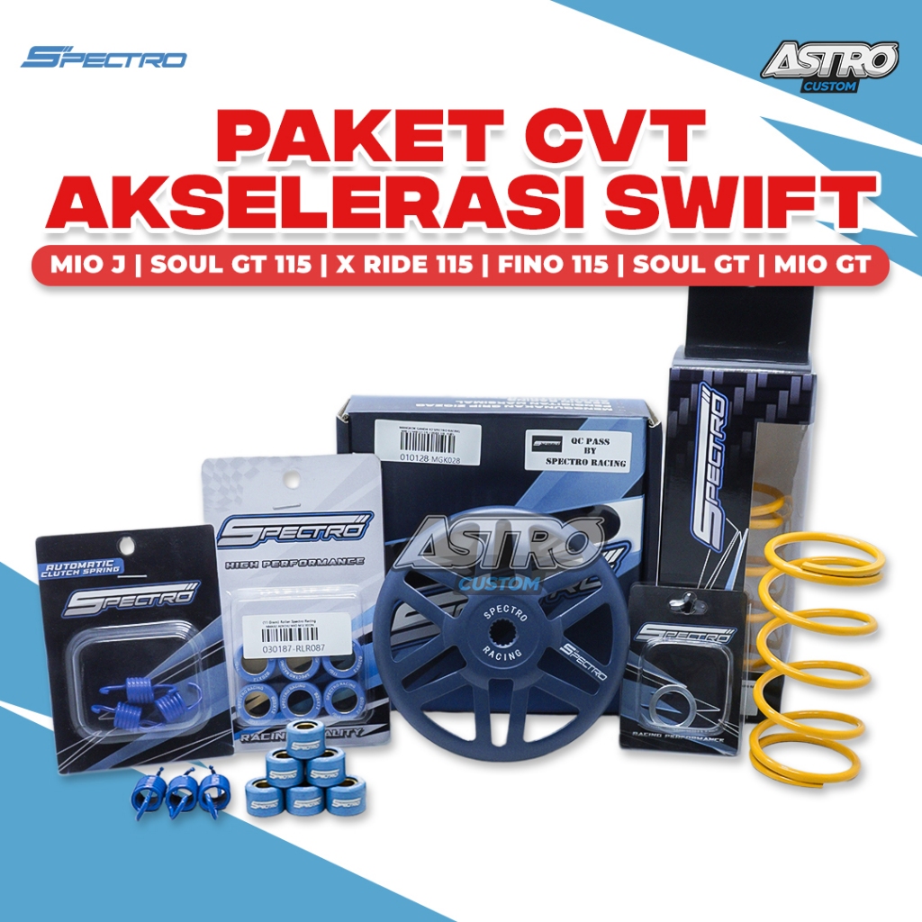 Paket CVT Spectro Mio J Fino Xride Soul GT Mio GT 115 Mangkok Ganda Swift Roller Per Sentri Racing