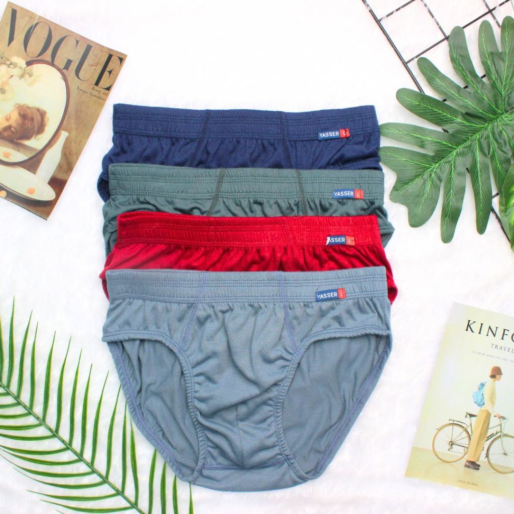YASSER 0768 - (1 PCS) CELANA DALAM BASIC PRIA YASSER BRIEF PREMIUM 6 WARNA CD LAKI -LAKI SPORTY DEWA