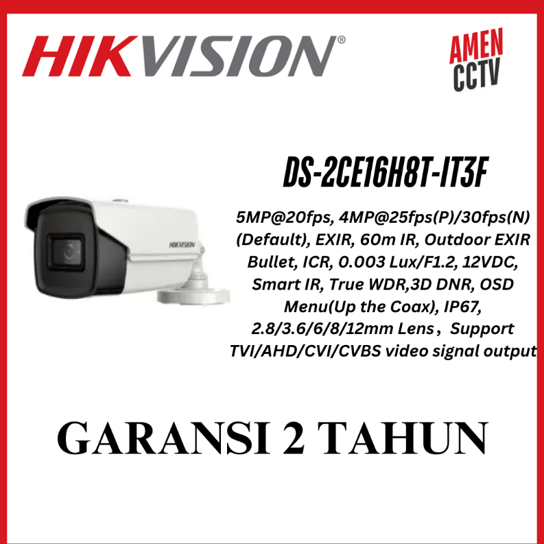 Turbo 5 MP Hikvision Ultra Low Light Series DS-2CE16H8T-IT3F