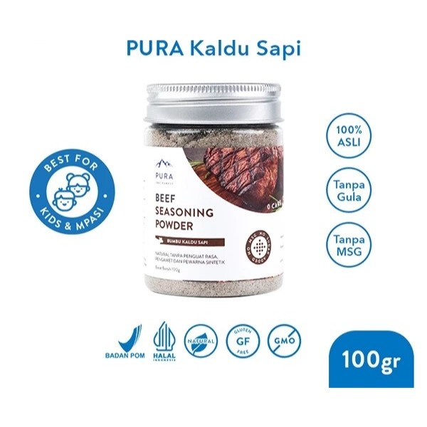 

Pura Purest - Kaldu Asli | Bumbu Kaldu Sapi (100gr) | Beef Seasoning Powder | Kaldu Mpasi | BB Booster | No Msg | No Gula