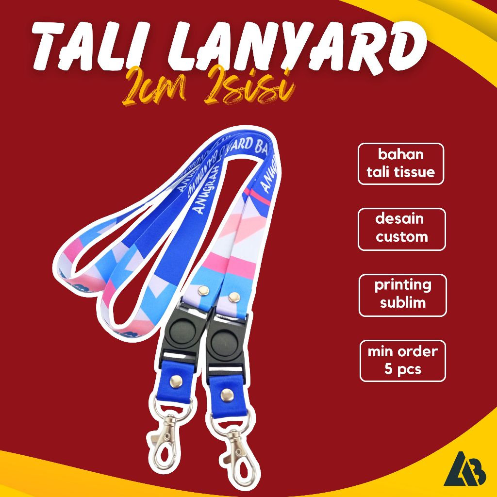 

CETAK TALI LANYARD 2CM 2SISI/LANYARD PRINTING SUBLIM/LANYARD IDCARD/NAMETAG CUSTOM/GANTUNGAN LANYARD