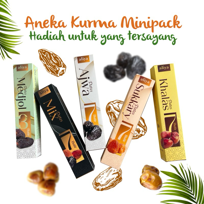 

Kurma Mix Premium Aliya 7 Butir Kemasan Ekslusif Isian Hadiah Hampers Idul Fitri Oleh Oleh Haji Umroh