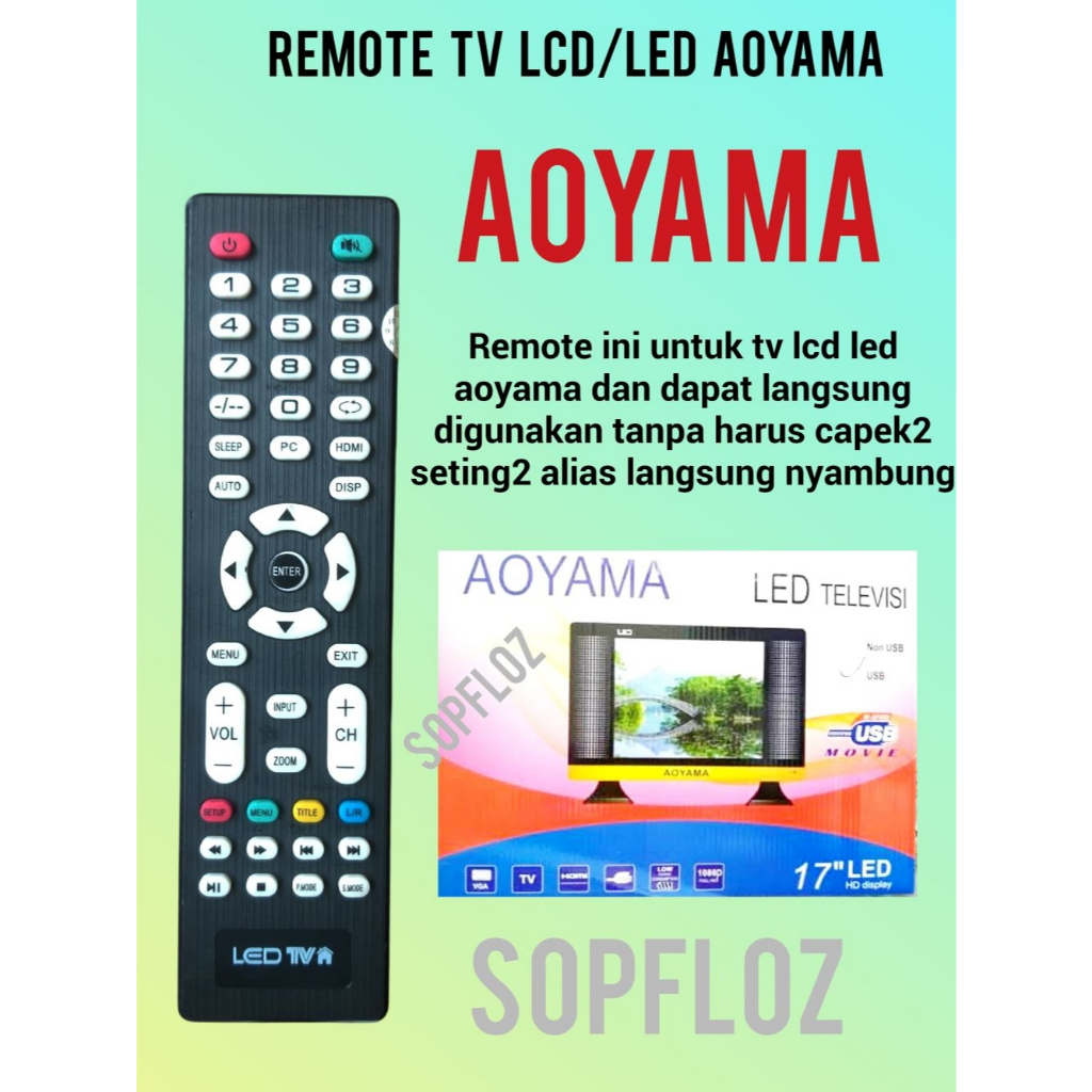 Remote tv lcd led aoyama