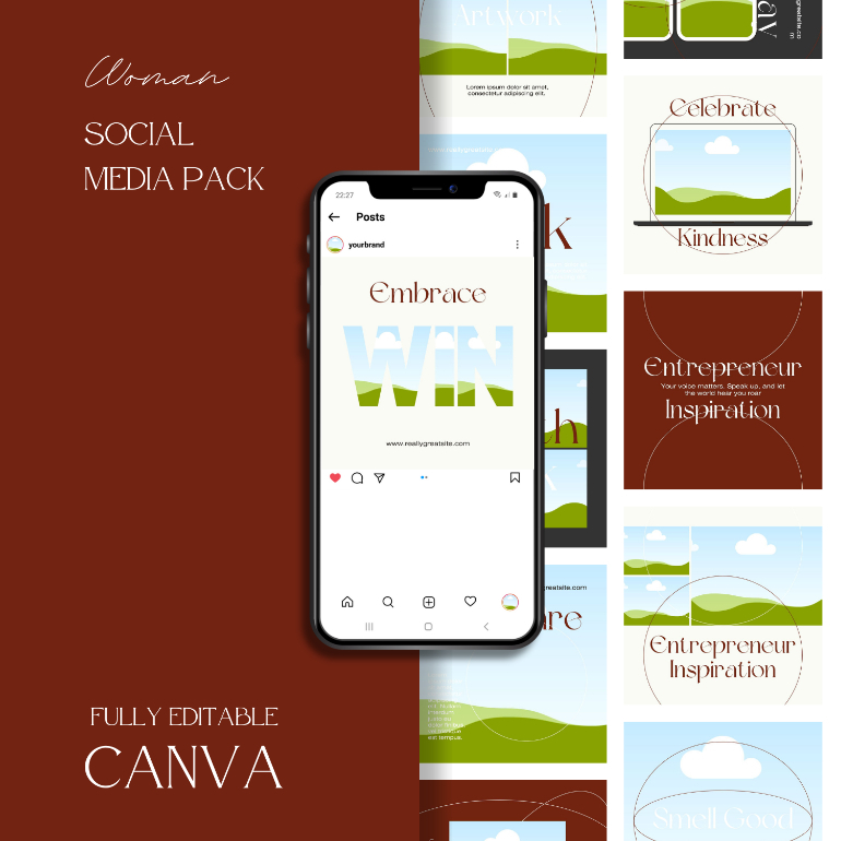 Desain 50 Template Canva Instagram Feed/Post Empower Woman | Premium Design for Empower Woman |  Bis