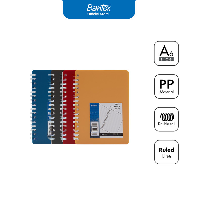 

Bantex Buku Catatan / Spiral Notebook Stylish dengan Cover PU Leather # SPA660