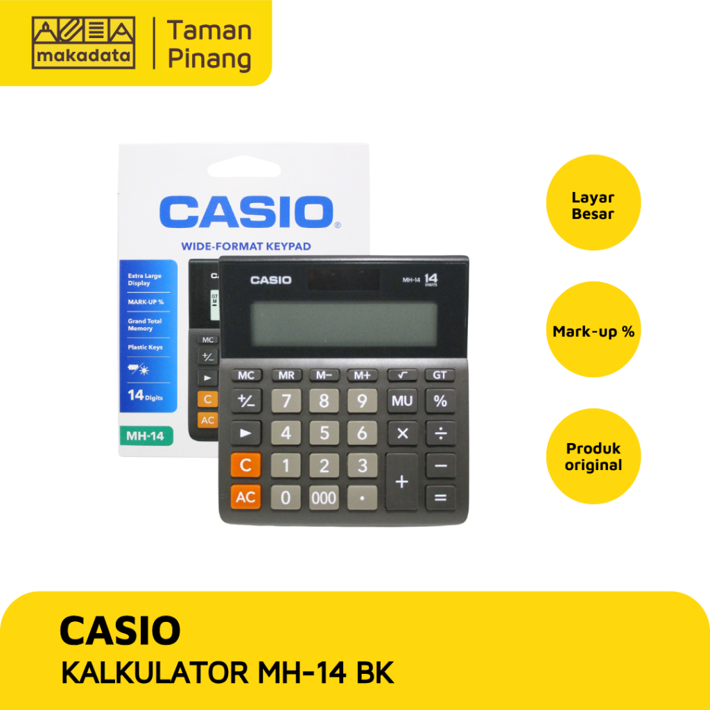 

CASIO CALCULATOR | KALKULATOR MH-14 BK MURAH