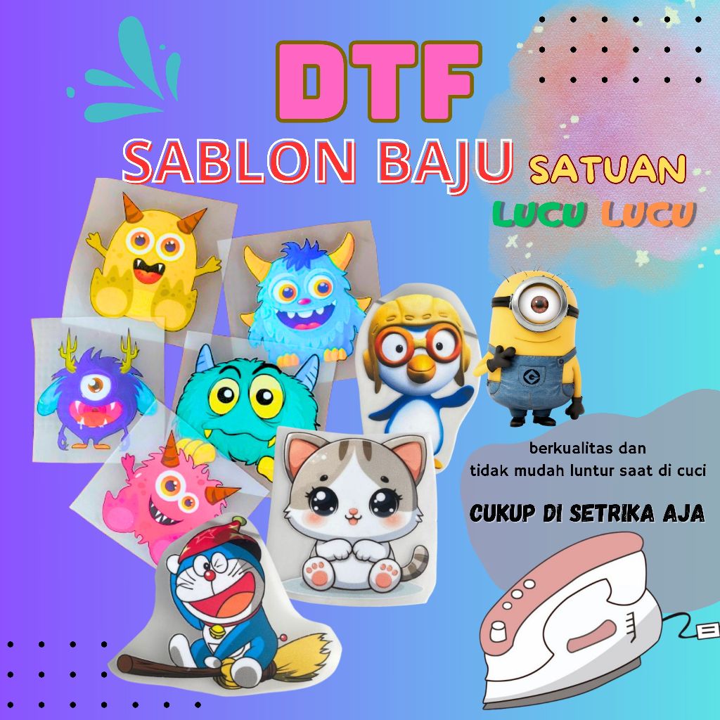 DTF Satuan | DTF Custom | Sablon Baju | Stiker Baju Lucu | DTF Murah | Sablon Baju Murah Satuan