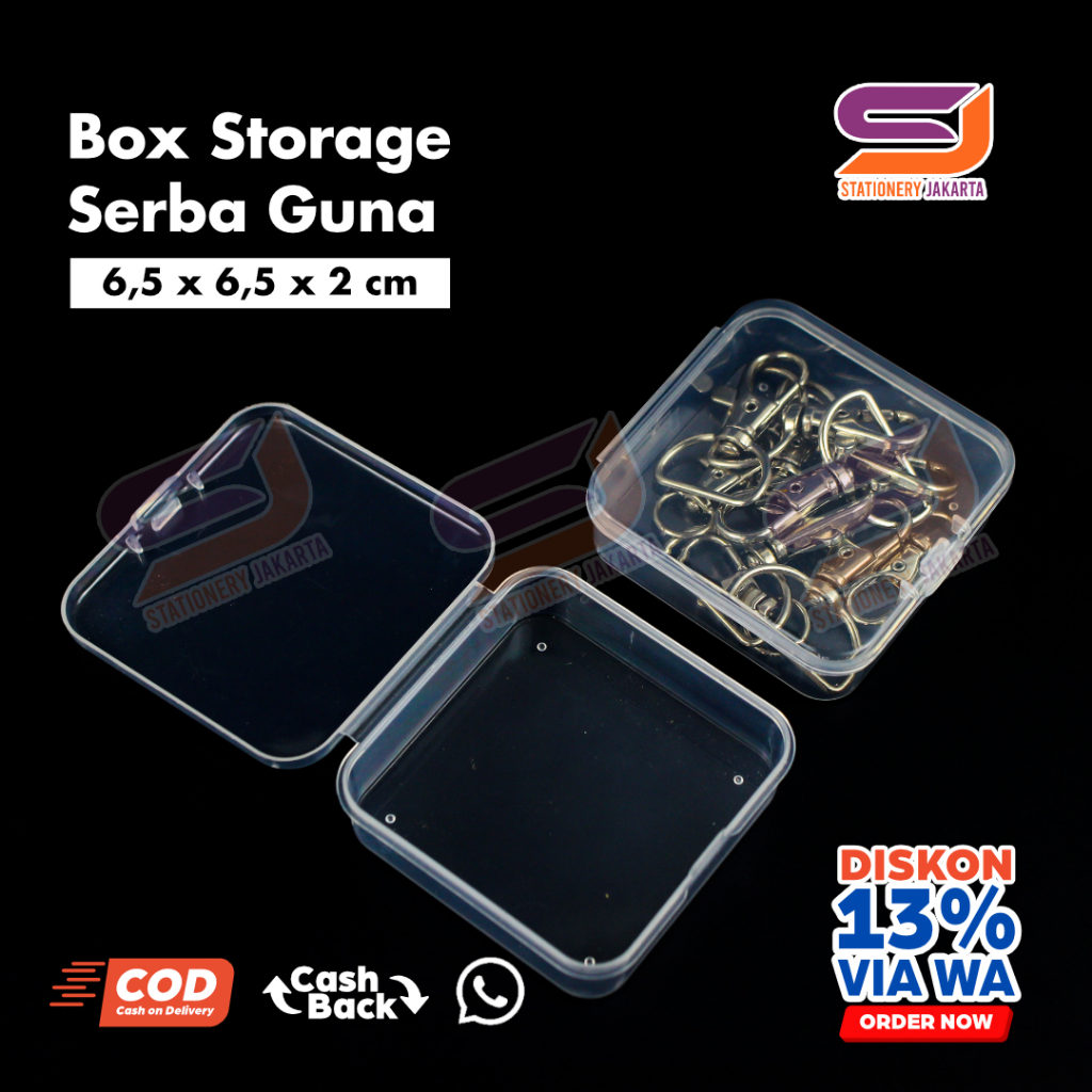 

Tempat Storage Plastik PP Box Transparan 6,5x6,5 x2 cm Penyimpanan Organizer Serbaguna Ukuran Besar