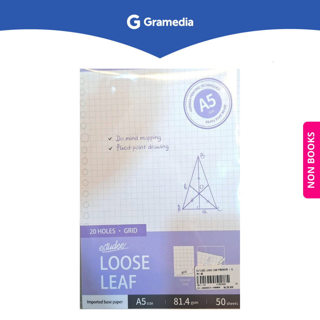 

Gramedia Surabaya - Estudee Loose Leaf Premium - Grid A5