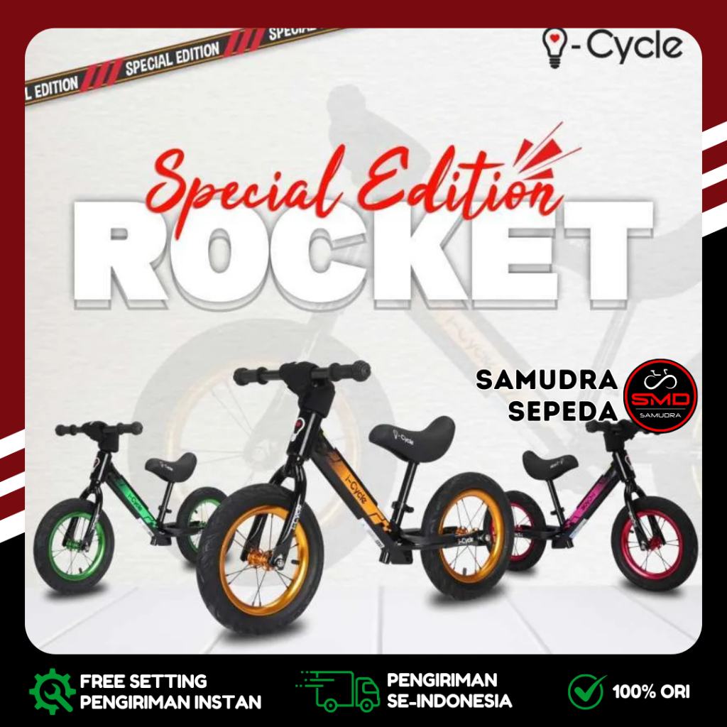 Sepeda Anak Keseimbangan Push Balance Bike Icycle Rocket SE Special Edition Alloy Murah BDG