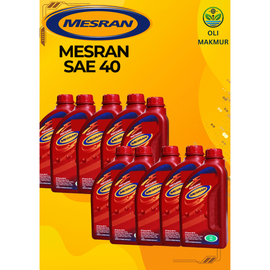 10 BOTOL Oli Mesran SAE 40 1 Liter Mesin Motor Bebek 4 Tak 1L