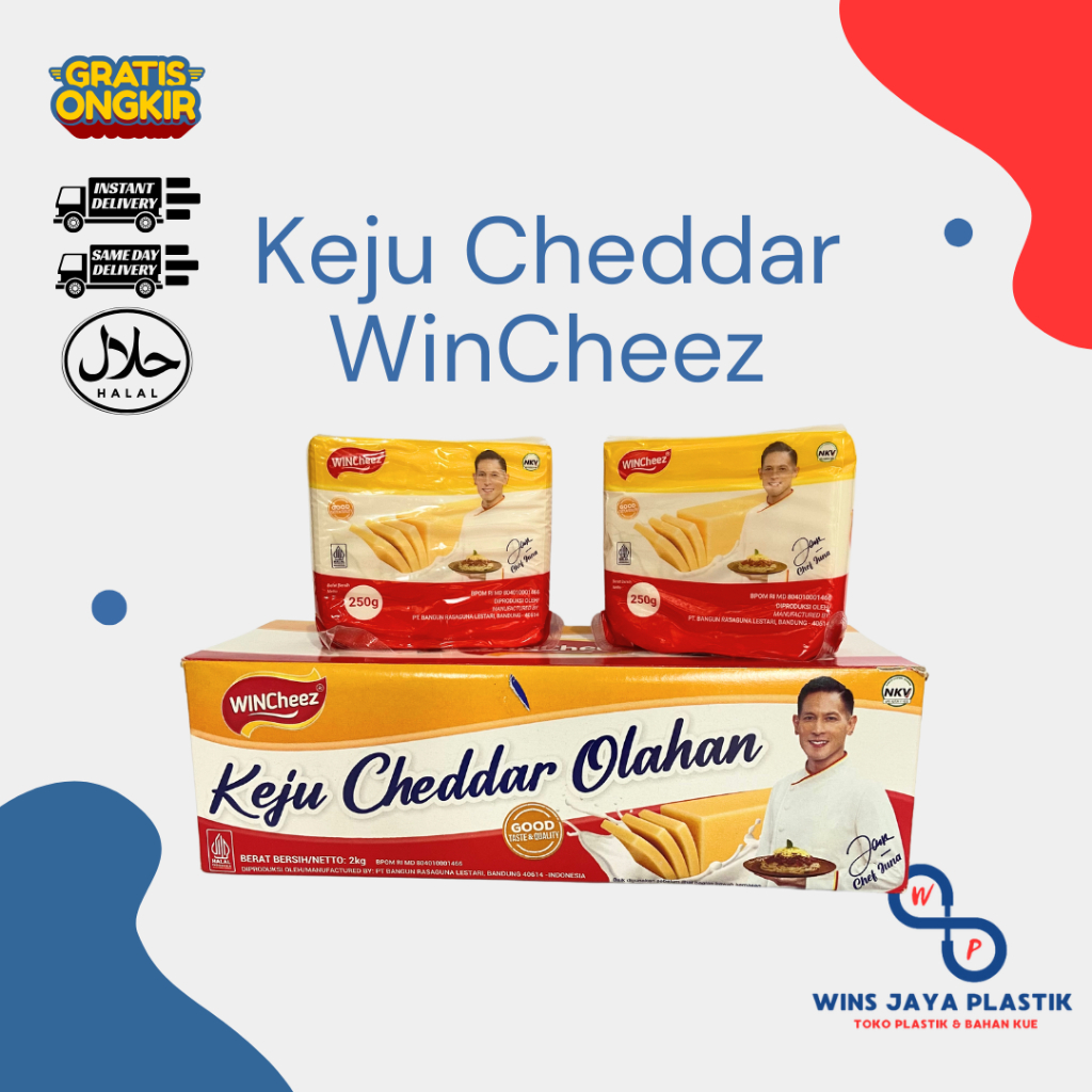 

Wincheez Keju Cheddar 250 Gram | Keju Cheddar Olahan