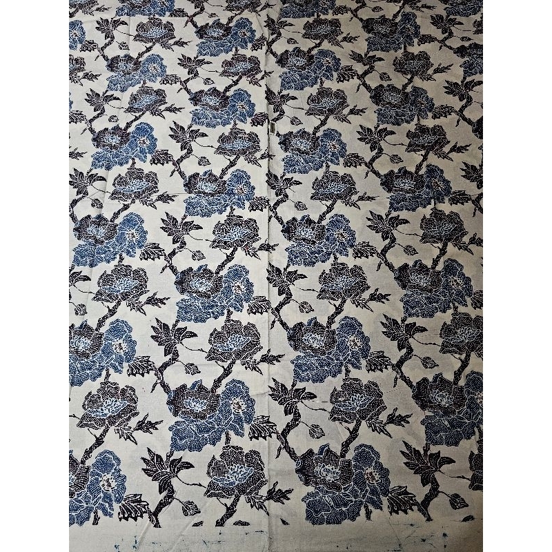 kain katun batik kombinasi putih biru 5