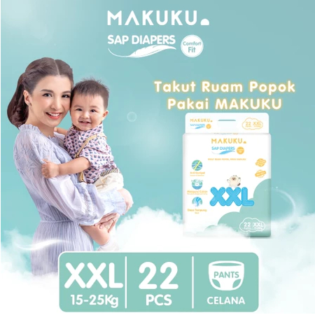 TERMURAH Makuku SAP Diapers Comfort Fit Pants XXL22 / Pampers celana Makuku XXL isi 22pcs