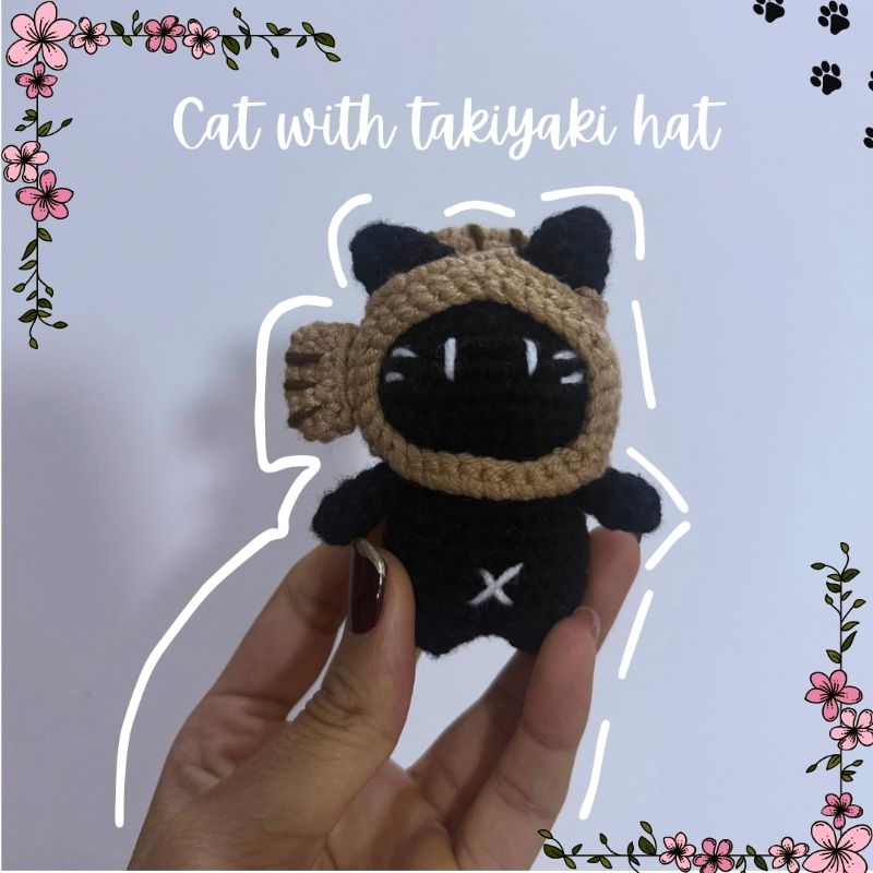[EYIN CROCHET] TAIYAKI CAT - BAGCHARM/ KEYCHAIN Amigurumi/Boneka rajut