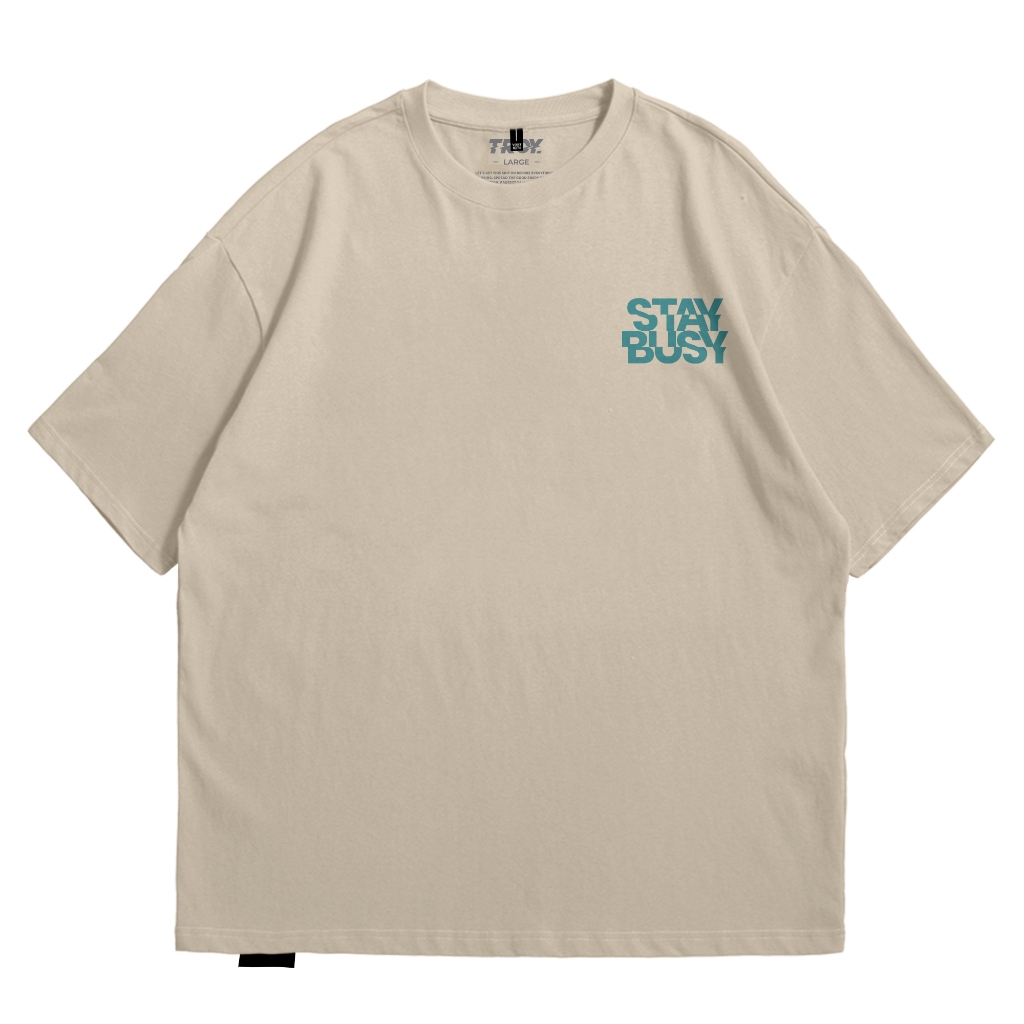 Troy Company Oversize Tshirt Beige Sliced - Kaos Oversize Coklat Beige Lengan Pendek OVD 3024