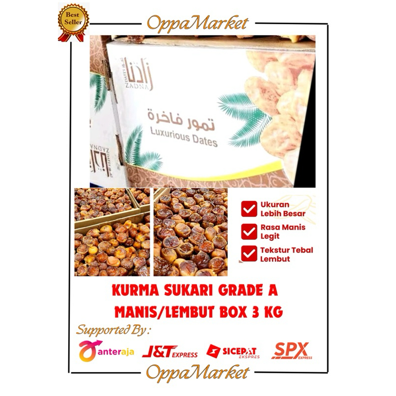 

KURMA SUKARI GRADE A MANIS/LEMBUT BOX 3 KG
