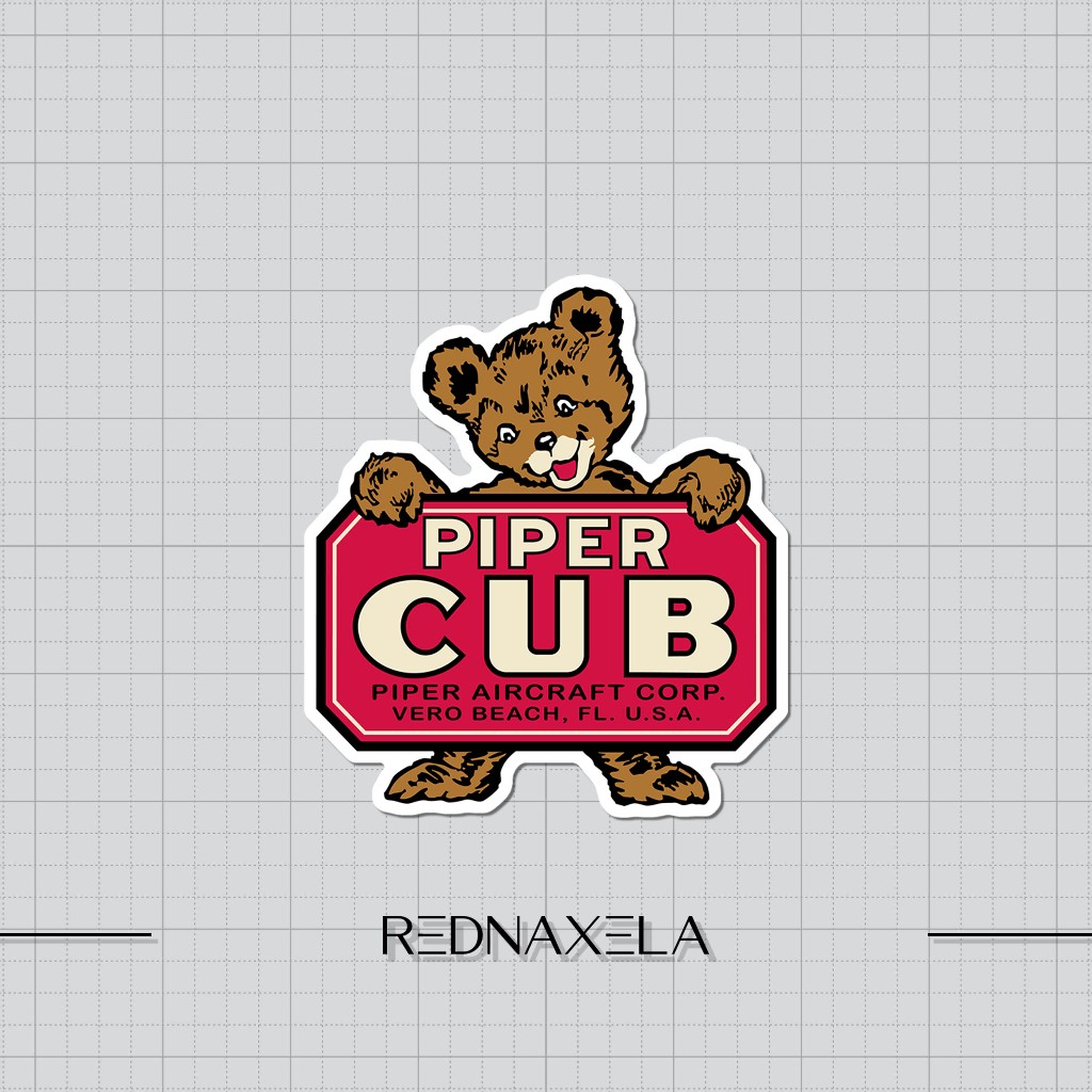 

Stiker Vinyl Piper Cub (Antique) Logo Stiker Laptop Stiker Koper High Quality Waterproof Sticker