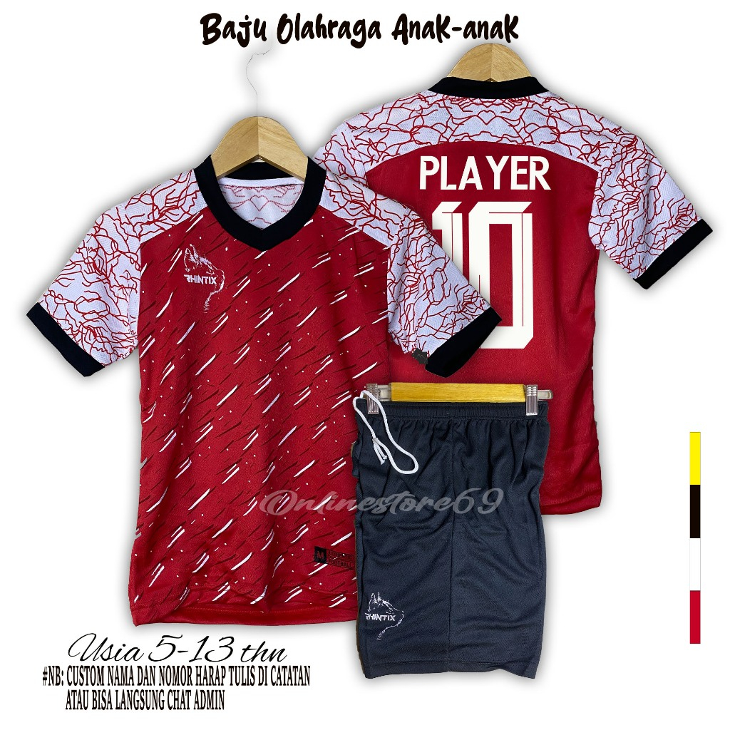 BAJU FUTSAL ANAK-ANAK / JERSEY ANAK SABLON NAMA / CUSTOM NAMA NOMOR