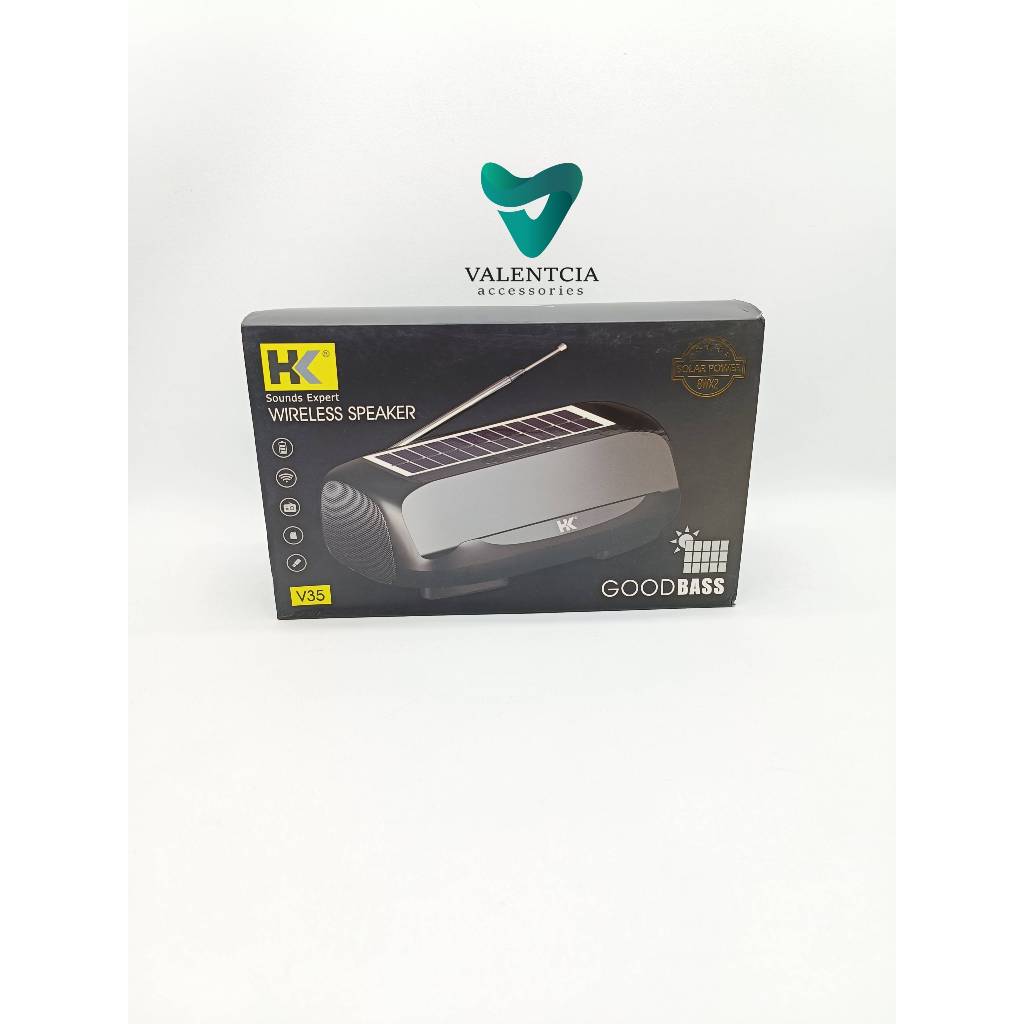SPEAKER BLUETOOTH HK-V35 SOLAR CHARGING WIRELESS SPEAKER SUPER BASS