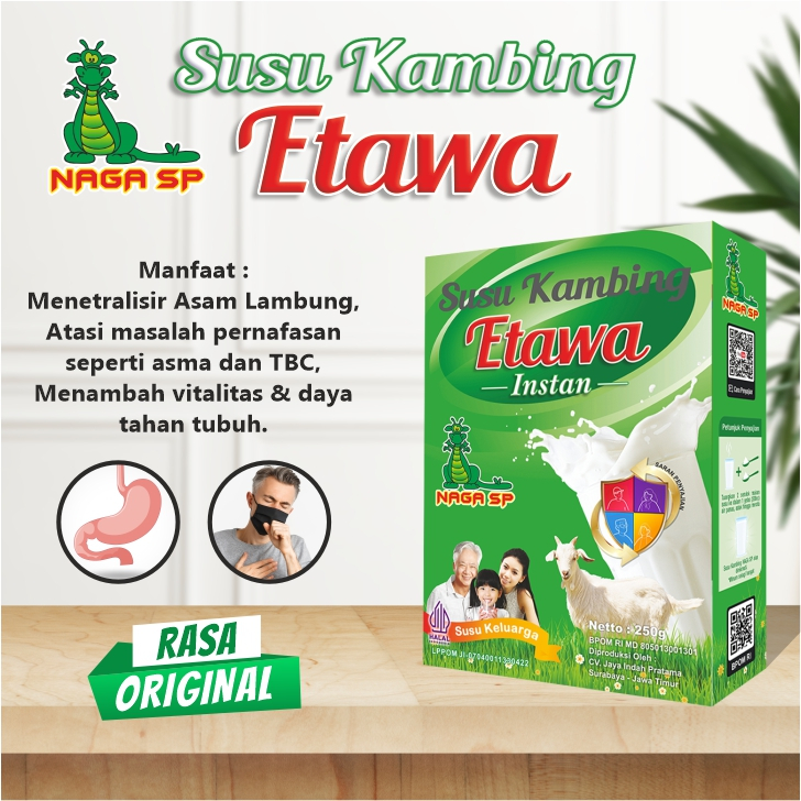 

Susu Kambing Etawa Bubuk Naga SP 250 gr Asam Lambung Maag Asma Osteoporosis Vitalitas Rasa Original