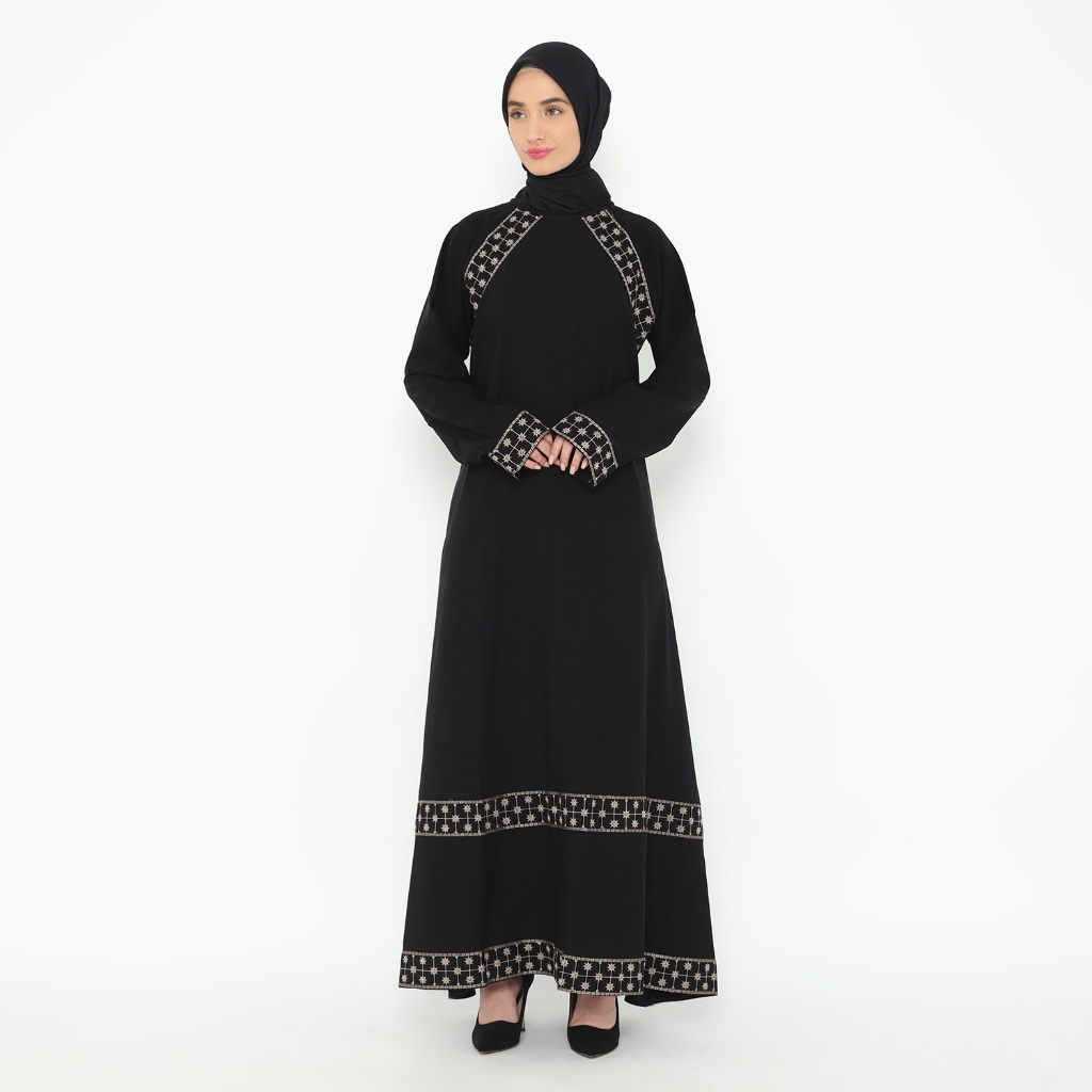 ONAFI  abaya Arab Hitam Shafiyah