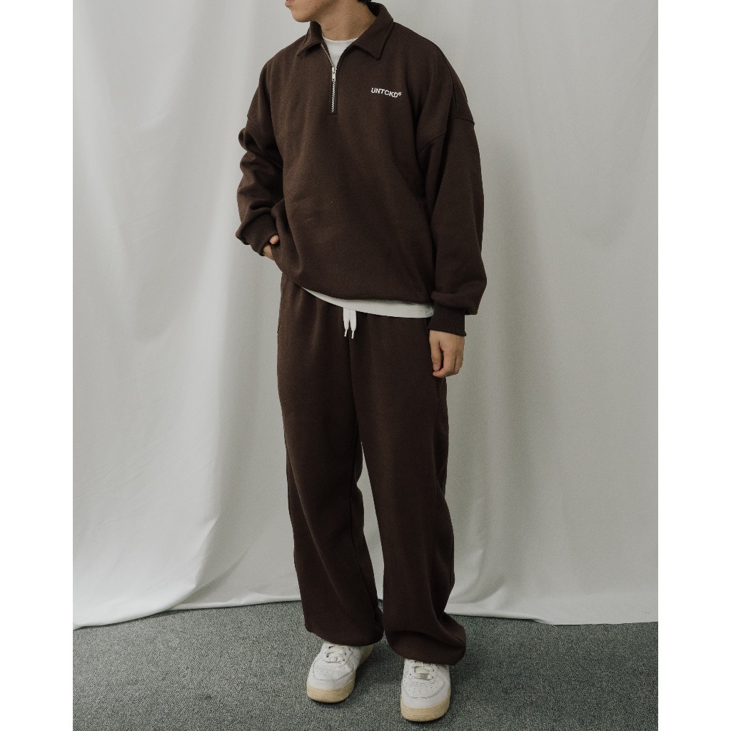 iou Halfzip Rugby Shirt Brown