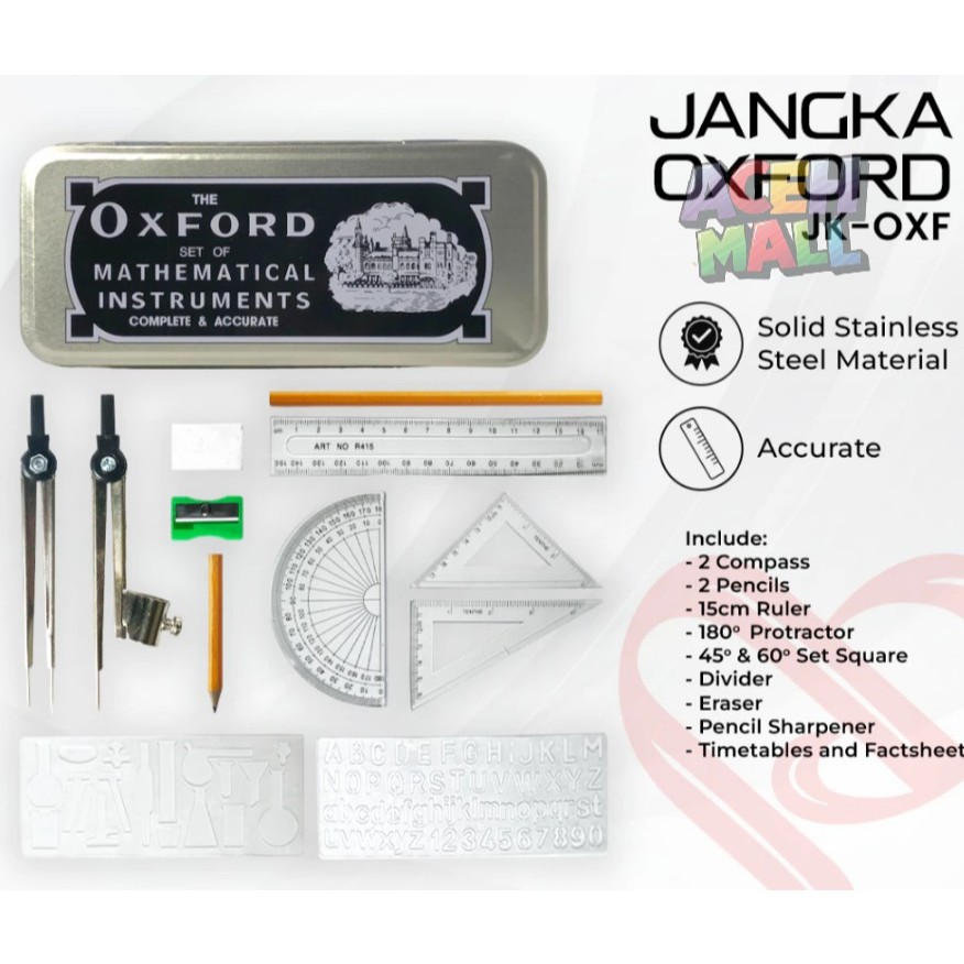

Paket Lengkap Jangka Oxford Mathematical Set Komplit
