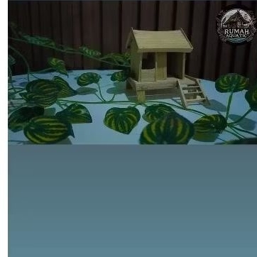 Miniatur rumah aquarium,rumah kelomang,miniatur rumah bambu