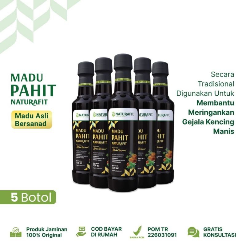 

Madu Pahit Naturafit Solusi Atasi Diabetes Gula Darah Tinggi Paket 5 Botol