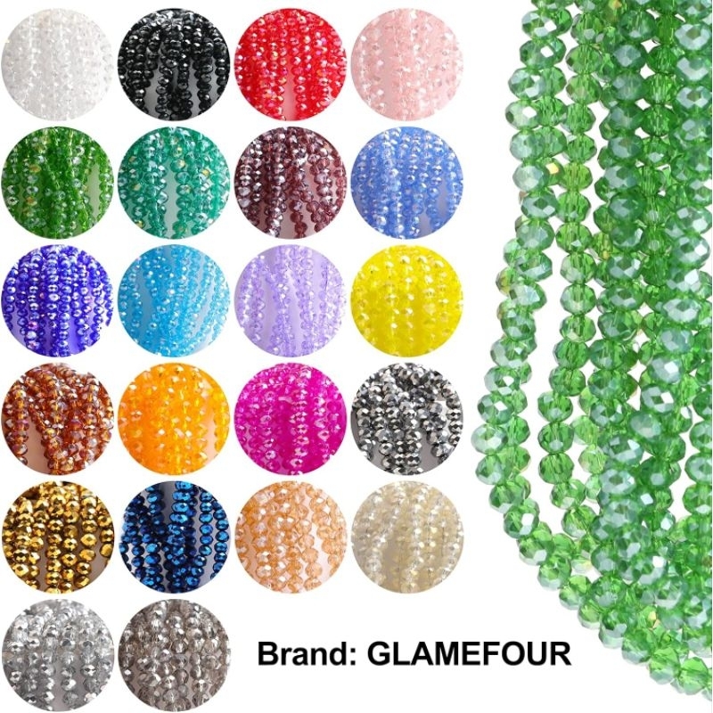 Manik Kristal Ceko Bakpau Bening 4/6/8mm Manik Crystal Ceko Membuta Gelang Diy