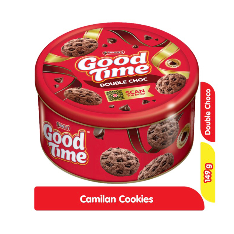 

Good Time Cookies Double Choc Kaleng 149 g