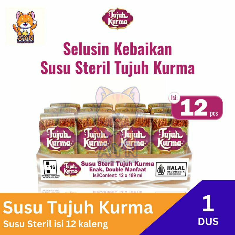 

Susu Steril 7 Tujuh Kurma [ 1 dus isi 12 kaleng ]