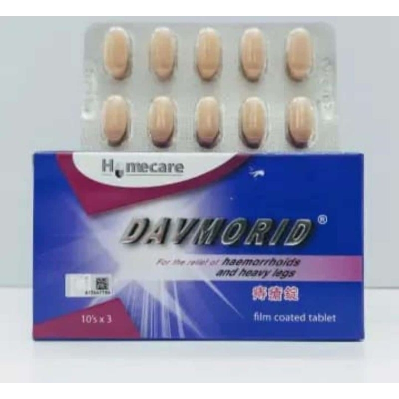 Obat Wasir dan Gangguan Peredaran Darah di Kaki/Varises DAVMORID (DIOSMIN 450MG dan HESPERIDIN 50MG)