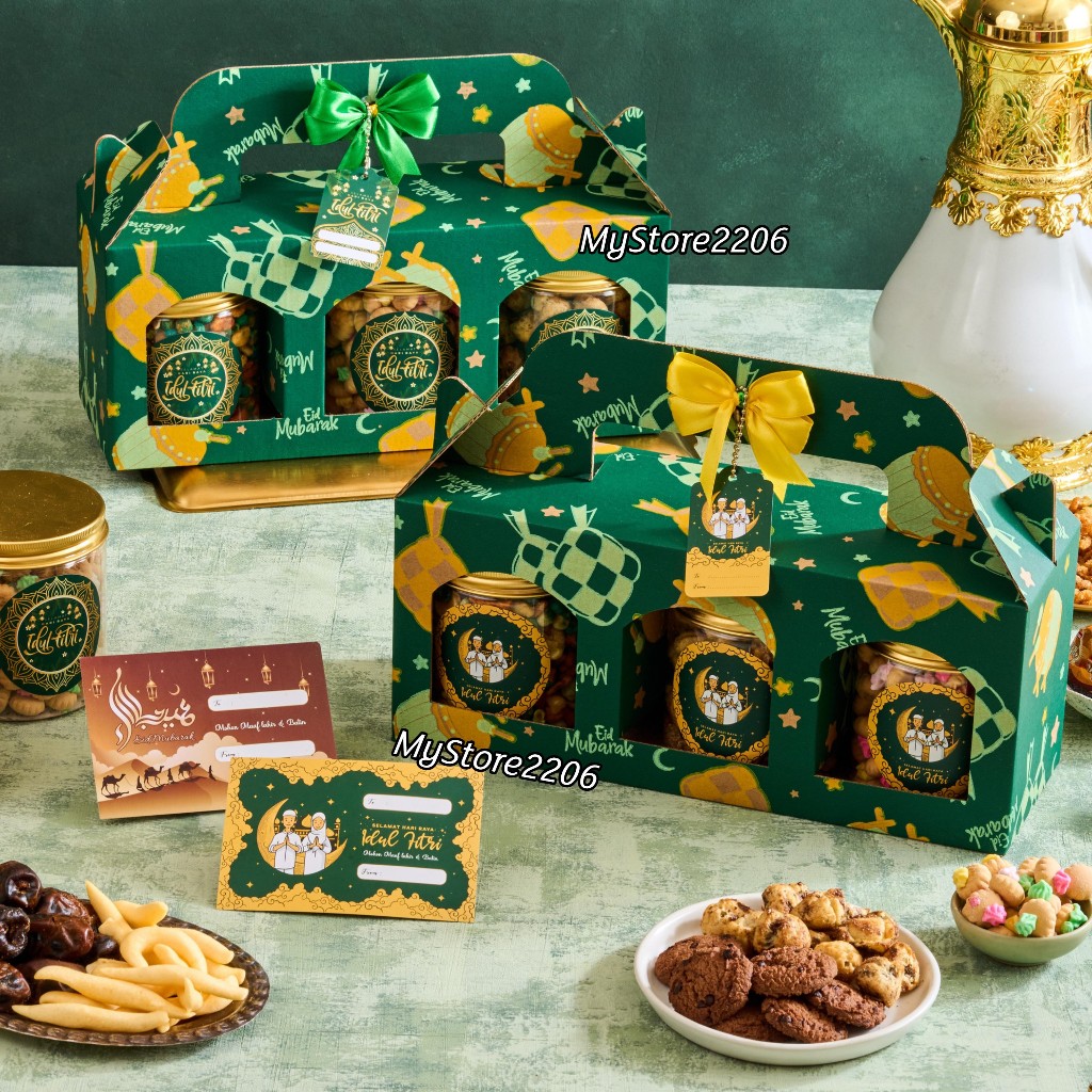 

(3 JAR 600ml) Hampers Parcel Ramadhan Lebaran Idul Fitri Cookies Kue Kering, Makaroni, Kurma