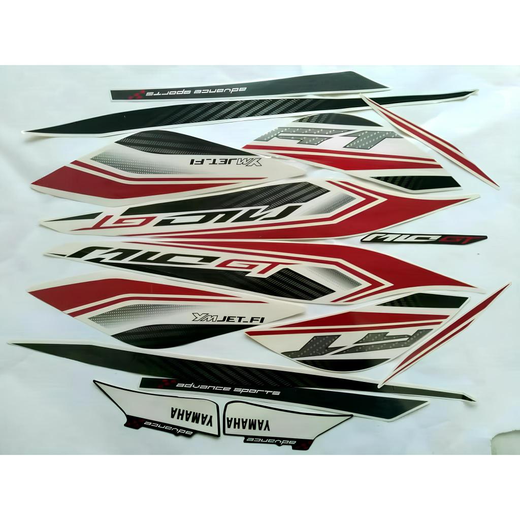 stiker striping yamaha mio gt 2013 putih merah lis body standar berkualitas original