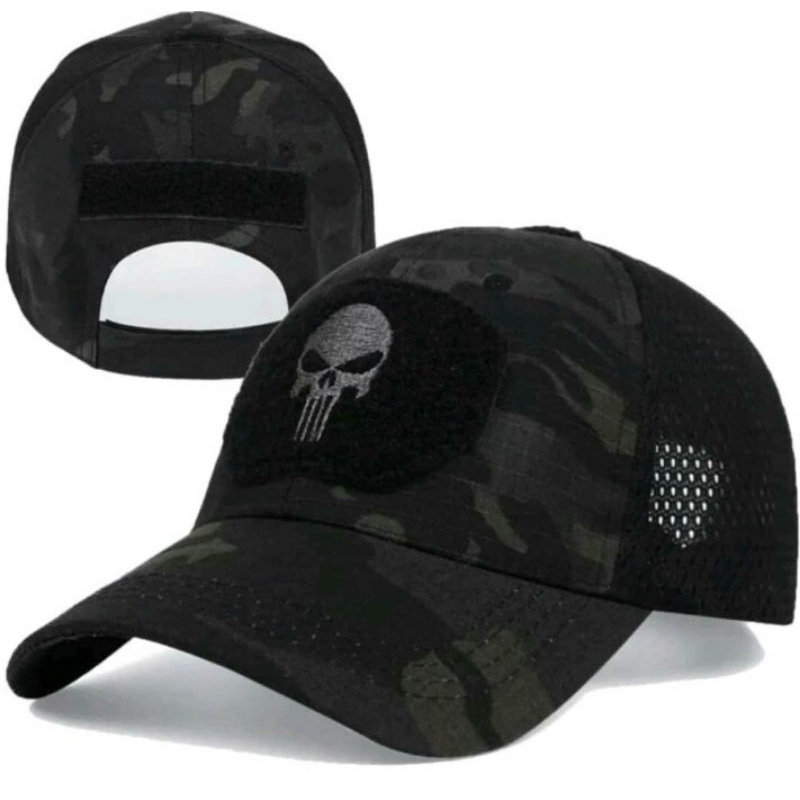 topi tactical punisher/topi logo tengkorak/topi pria impor