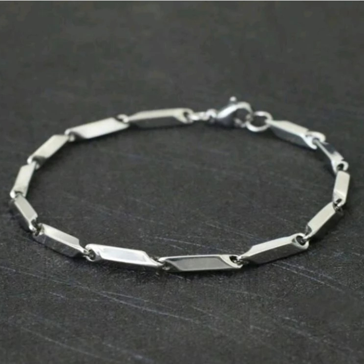 Gelang titanium rantai Biji Padi